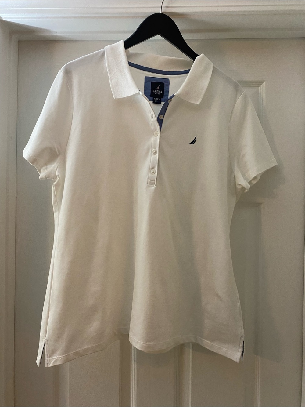 Nautica Women’s White Short-Sleeve Polo. XL. NWOT Pit:21, Length:26